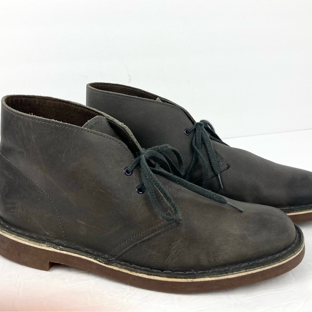 Clarks Bushacre Desert Boots Gray Leather Men’s Size 9 M